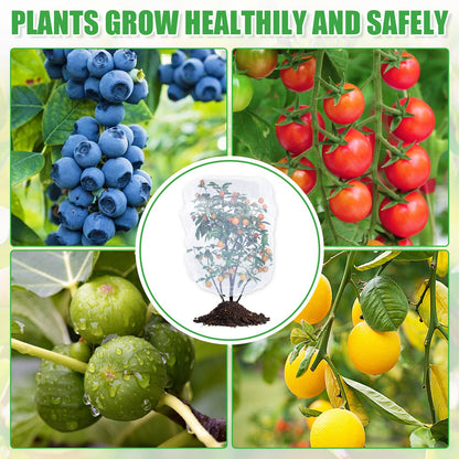 6 Pack Insect Bird Netting Cover - 4x5FT Garden Netting Blueberry Bushes Plant Covers with Drawstring, Fine Mesh Fruit Tree Net for Protecting Lemon Orange Large Plants from Barrier Squirrel Deer