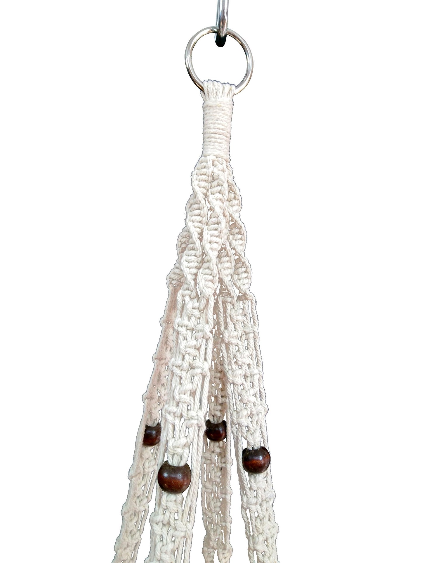 Hanpo Rope Macrame Plant Hanger Hanging Planter 4 Legs 59 Inch for 12-13 inch Plant Pot, Without Pot and Plant (Cream-Cotton)