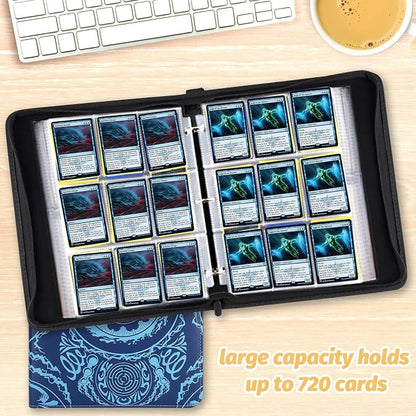 9-Pocket Card Binder for MTG,720 Double Sided Pocket PU Trading Collection Binder,Premium Collector Card Album for MTG,TCG,Yugioh,Game Cards(Blue)