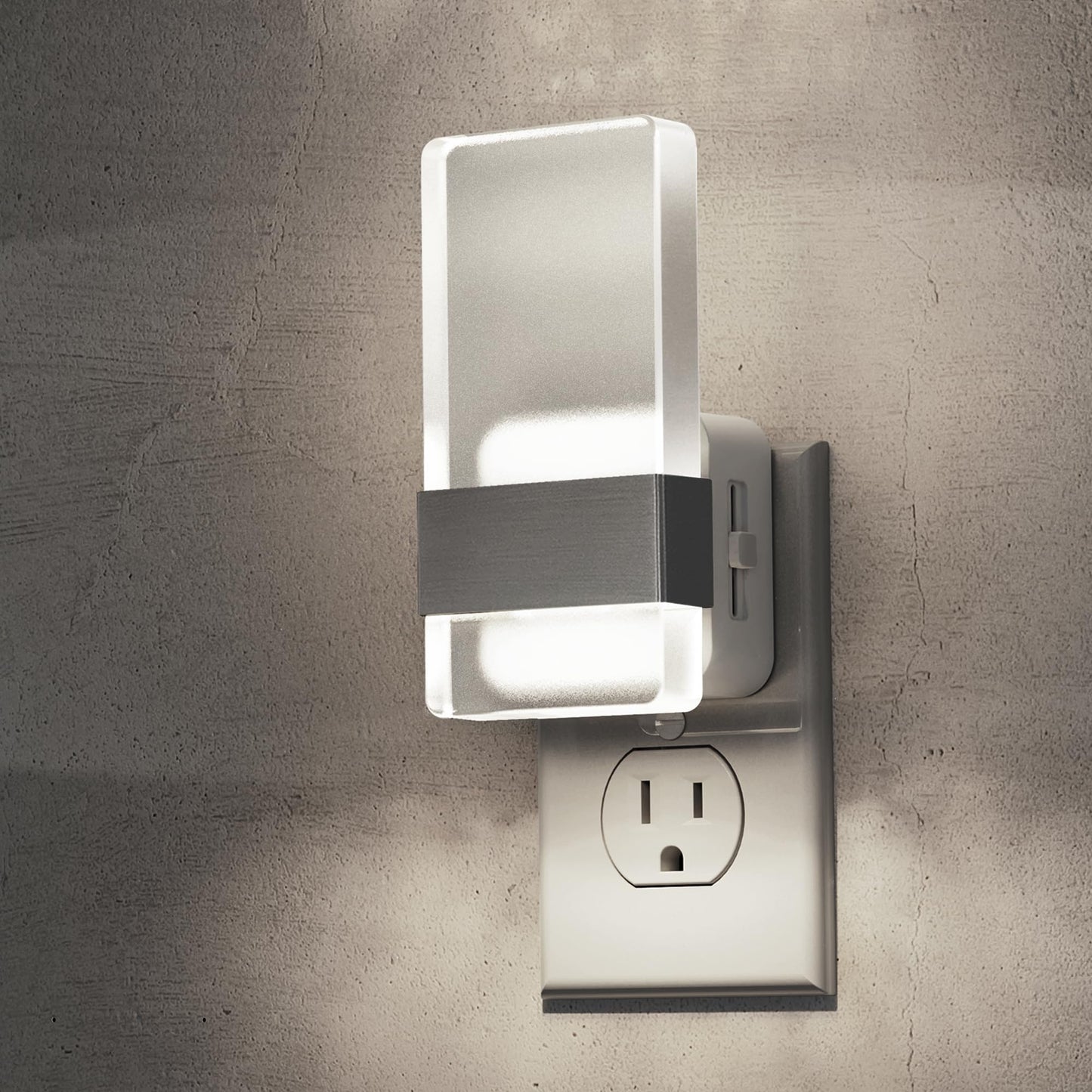L LOHAS LED Night Lights Plug Into Wall, 2 Pack Plug in Night Light LED with Dusk to Dawn Sensor, 0-100LM Dimmable Nightlight, Wall Sconce-Style Design Nightlights for Bathroom, Hallway,Stairway,Gift