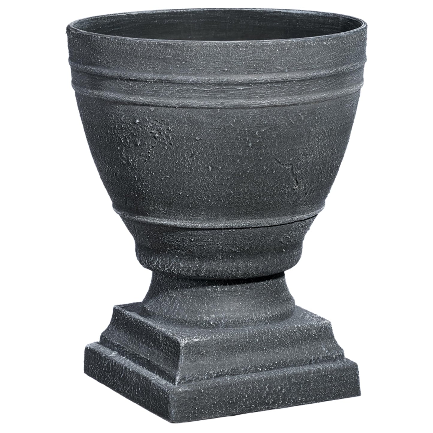 Classic Home and Garden Spartan Urn Planter - Timeless Plant Urn for Floral Displays - Durable Indoor & Outdoor Plastic Garden Planters (14”, Cast Iron)