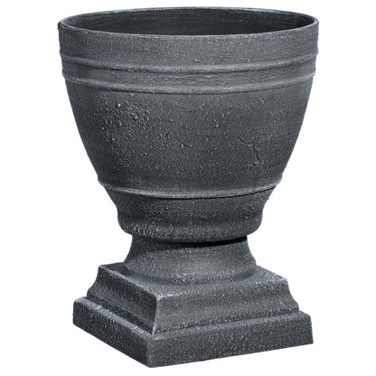 Classic Home and Garden Spartan Urn Planter - Timeless Plant Urn for Floral Displays - Durable Indoor & Outdoor Plastic Garden Planters (14”, Cast Iron)