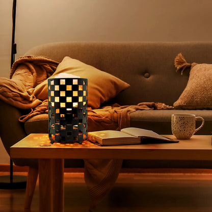 Himalayan Glow Projective Style Metal Basket Night Light with Pink Chunks, Bulb,(ETL Certified) Dimmer Switch,Calming & Relaxing Salt Lamp, Pink Salt Chunks