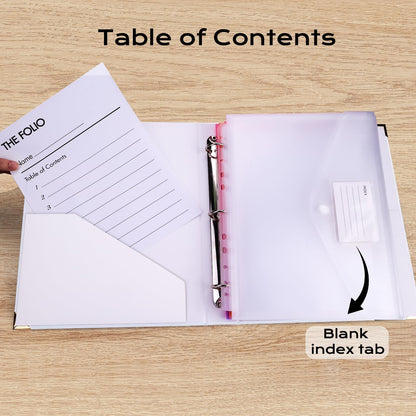 XKDOUS Aesthetic Document Organizer Linen Folio Folders with Pockets, 3-Ring Accordion Storage Binders Expanding File Folder for Important Papers, Documents and Files