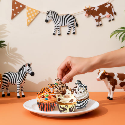 Glavatrix 300PCS Animal Print Cupcake Liners Zebra Tiger Cow Print Standard Size Muffin Cupcake Wrapper Paper Baking Cups for Zoo Safari Baby Shower Jungle Animal Theme Birthday Party Candy Cake Decor