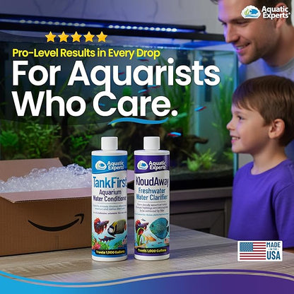 Aquatic Experts Aquarium Water Care Bundle – TankFirst Water Conditioner + KloudAway Water Clarifier, Freshwater Fish Tank Treatment Set, 500 mL Each