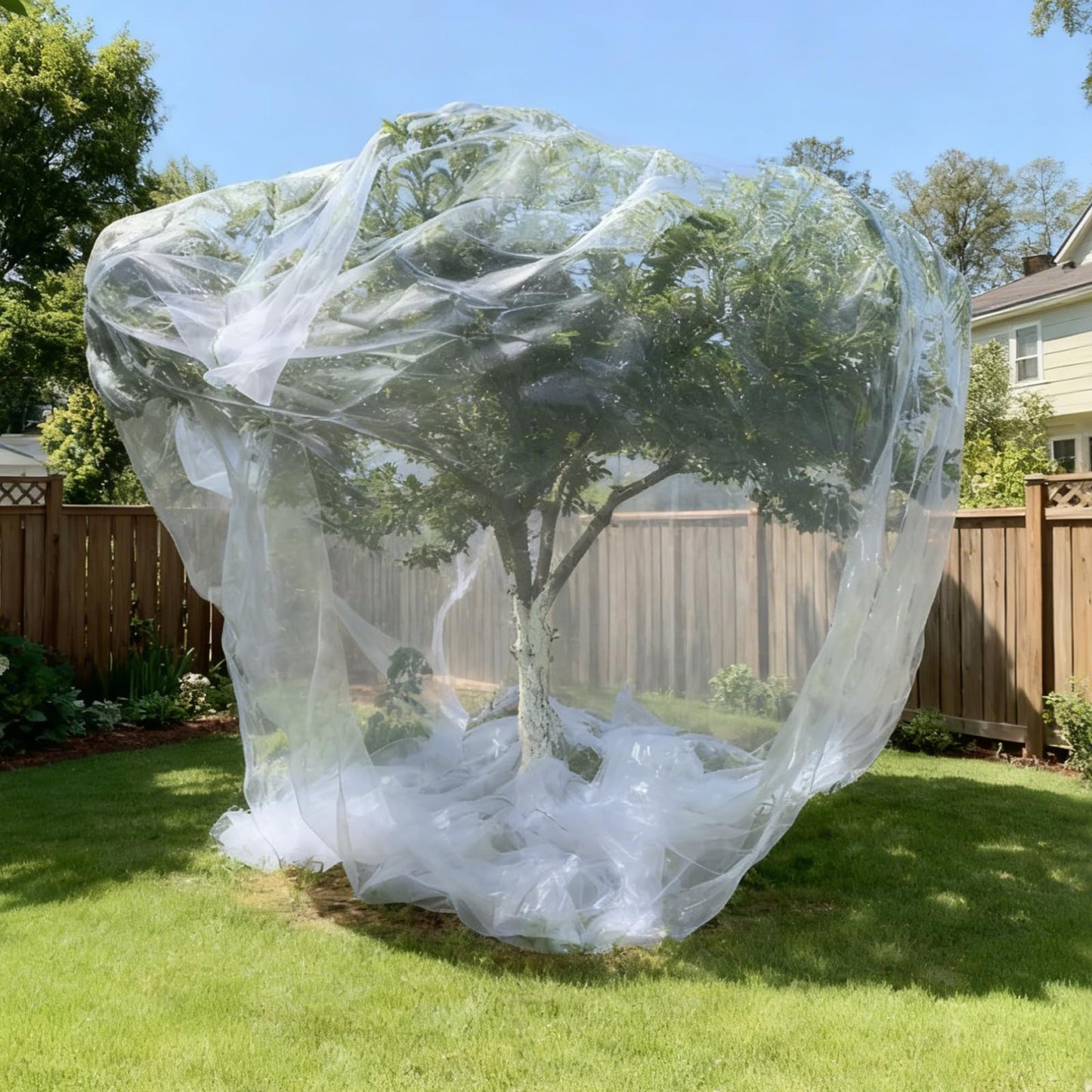 16x16Ft Extra Large Fruit Tree Netting Cover with Zipper & Drawstring, Garden Mesh Netting for Protecting Plants from Birds,Bug& Squirrels,Ultra Fine Weather Resistant Tree Netting