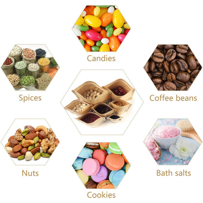 FireKylin 100 Pcs Paper Bags Resealable bags 3.5" x 5.5" Zipper Food Storage Bags, Stand Up, with Matte Window, Reusable, Sealable, for Packaging Products