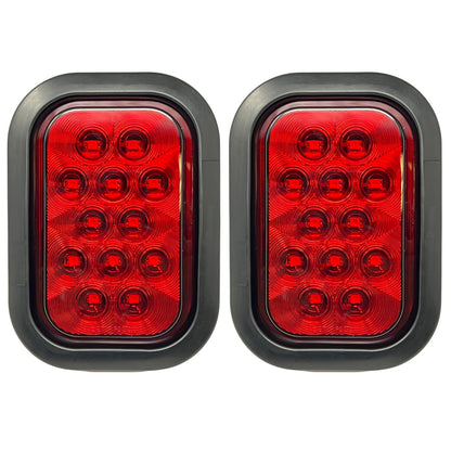 All Star Truck Parts 12V LED Stop/Turn/Tail Light Kit, 5in x 3in, Red, IP67 Waterproof, for Tow Truck, Semi Trailer, RV, Bus