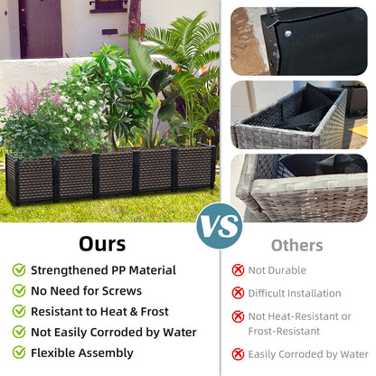 Large Planters for Outdoor Plants - Deepened 20" H, Raised Beds for Gardening Self Watering, Elevated Planter Box with Legs, Rectangular Garden Planters for Outdoor Plants Flowers, 94.4"L x 15.7"W