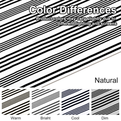 Black and White Striped Outdoor Rug, 27.5"x43" Cotton Modern Hand-Woven Reversible Front Porch Door Mat Welcome Layered Doormat Washable Doorway Carpet for Farmhouse Kitchen Laundry Room