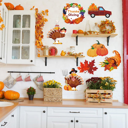 Arosche Thanksgiving Yard Signs 7pcs with Stakes Happy Thanksgiving Decorations Outdoor Turkey Pumpkin Leaf Harvest Garden Wall Porch Signs Seasonal Holiday Party Supplies Lawn Yard Decorations