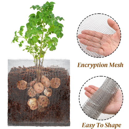 Noamus 8 Pack Plant Root Guard Basket, 5 Gallon Gopher Mole Vole Mesh, Reusable Stainless Steel Plant Speed Wire, Heavy Duty Protector Animal Cages for Garden Trees Bulbs Flowers Vegetables Protection
