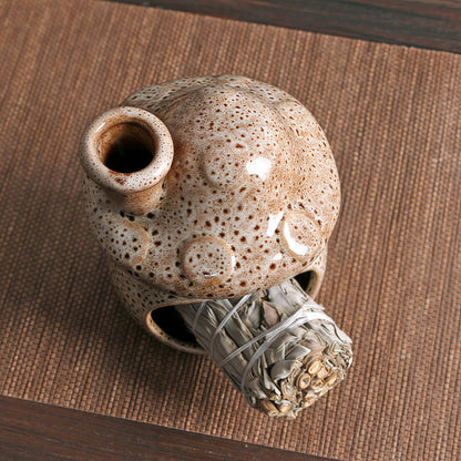 Zynzthos Mushroom Incense Holder, Ceramic Palo Santo Holder – Suitable for Burning Sage & Palo Santo - Mini Chimenea-Style Burner, an Incense Burner for Spiritual Meditation, Yoga or Home Decoration