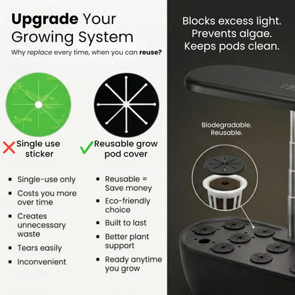 Nouri Hydroponics Growing System, 12 pod Smart Indoor Herb Garden Kit with LED Grow Lights, Hydroponic Herb Garden Indoor for Plant Lovers, Gardeners, Kitchen, Basil Seeds Included