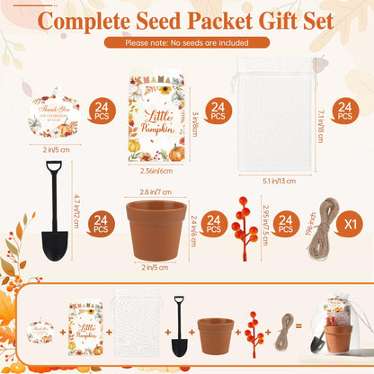 Aneco 24 Set Little Pumpkin Baby Shower Party Favors Seed Packet for Guests