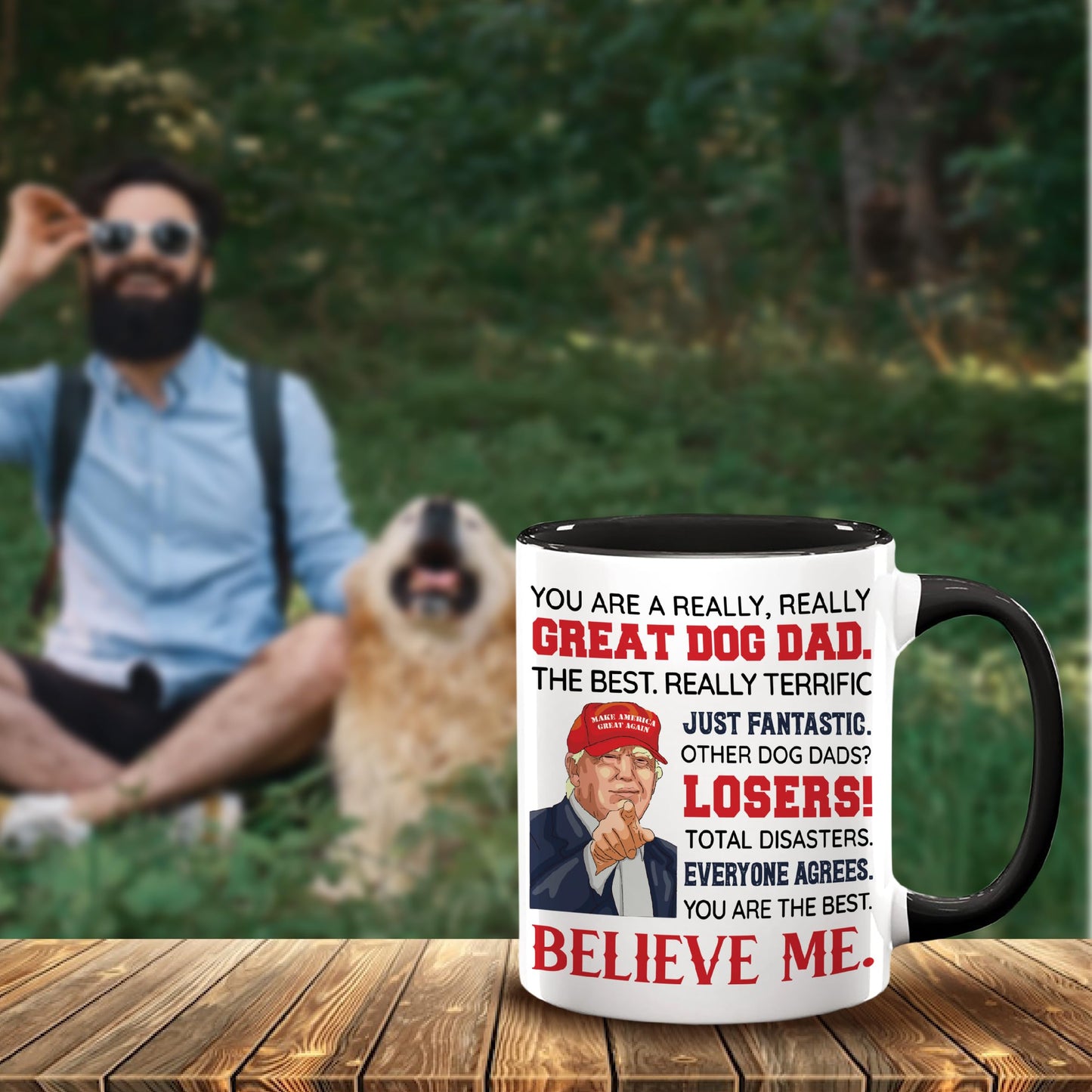 Viberty Dog Dad Fathers Day Gift - Dog Dad Gifts For Men - DogFather Gifts - Pet Lover Owner, Fur Papa Present Idea - Christmas, Birthday Gifts for Pet Lovers - Ceramic Mug 11 Oz