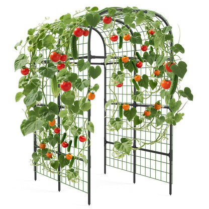 Metal Garden Arch Trellis, 7.3Ft Black for Raised Beds, Plant Support for Cucumbers & Climbing Vegetables