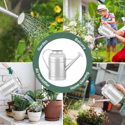 9L Metal Watering Can for Outdoor Garden, Galvanized Steel Large Watering Pot with Top Handle and Long Spout, Rust-Resistant Water Can for Flowers, Lawns, and Farm Use