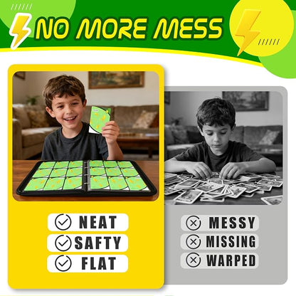 Trading Card Binder 9 Pocket,900 Pocket Card Collection Binder with 50 Removable Sleeves,PU Waterproof Top Card Book,3-Ring Zipper Collectible Trading Card Album for MTG/TCG/Card Holder Gift(Green)