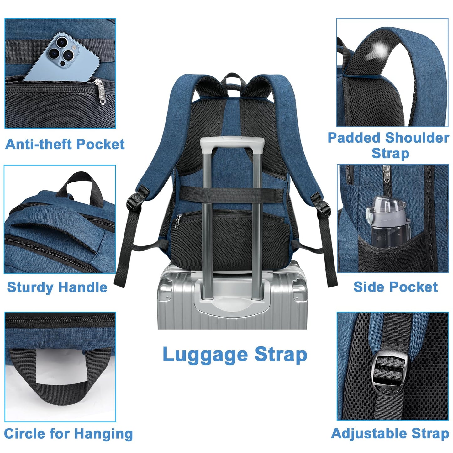 MATEIN Backpack Lunch Box, Water Resistant Mens Lunch Backpack for Work with 18 Inch Laptop Compartment, TSA Flight Approved Travel Bookbag with Luggage Strap, Extra Large Insulated Cooler Bag