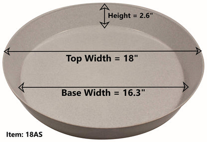 Austin Planter 18 Inch (16.3 Inch Base) Case of 2 Plant Saucer - Black Polypropylene,Heavy Duty Indoor/Outdoor Tray and Drip Pan,Collects Flower Pot Excess Water Made in USA