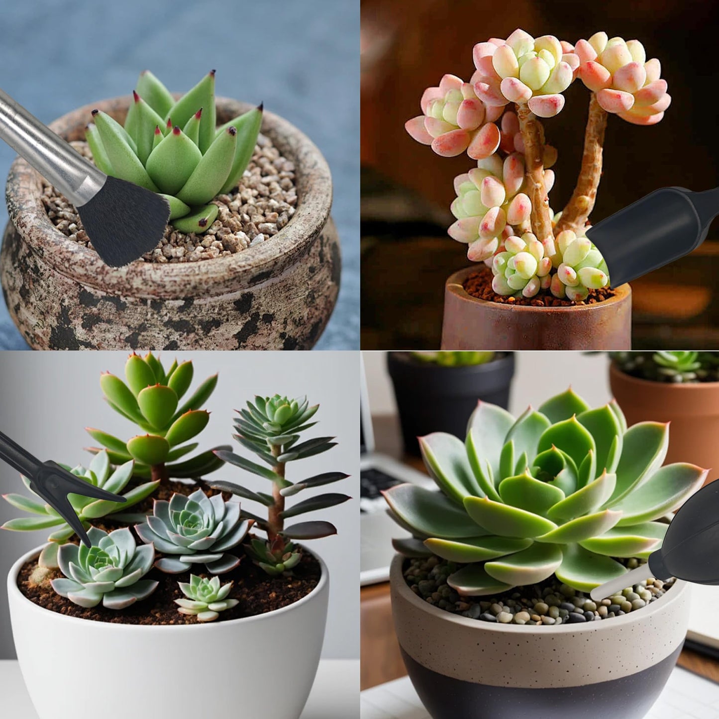 bociloy 15Pcs Succulent Tools Kit with Organizer Bag Plant Repotting Mat Mini Garden Transplanting Tools for Indoor Outdoor Miniature Plant Care