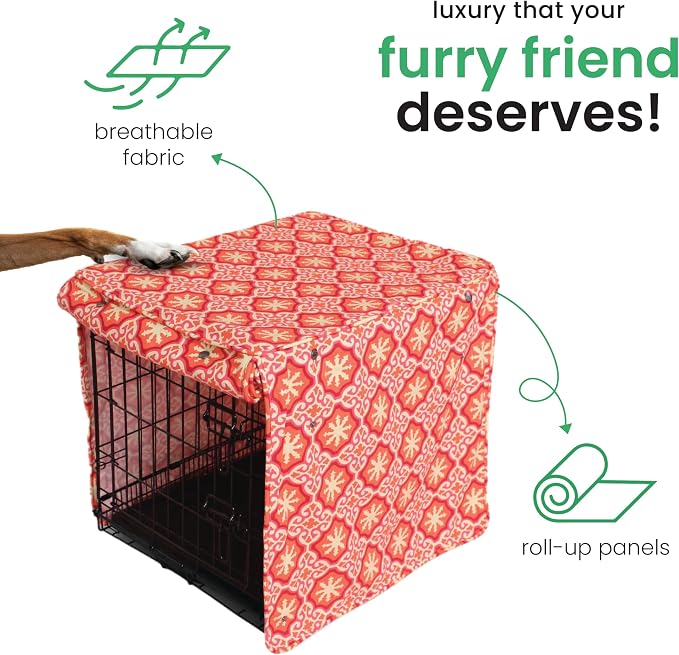Molly Mutt Papillon Dog Crate Cover, 100% Cotton Canvas Cover with 2 Roll-Up Panels, Ideal for Dog or Cat Crate, Durable, Washable, and Free of Harmful Chemicals, 30" x 21" x 24"