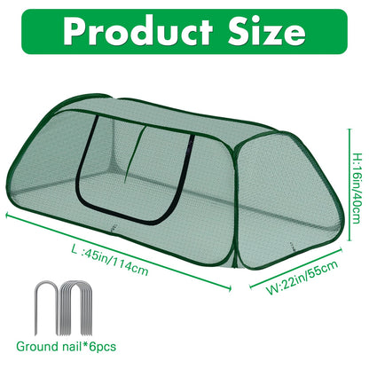 Pop-Up Raised Garden Bed Cover with Zipper Door - 30% Sunblock Garden Netting Crop Cage for Raised Beds, Plant Protector for Vegetables & Seedlings Against Birds, Animals & Insects-45" x 22" x 16"