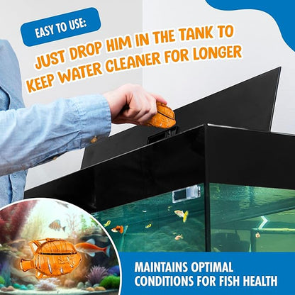 Clarence the Clarifier Fish - 2 pk, Orange - Aquarium Treatment, Clear Cloudy Fresh-Saltwater, Fish-Plant Safe, 10gal Tank Maintenance Each