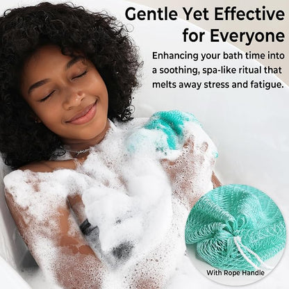 African Exfoliating Net Sponge Black & Seawave - 2 Pack Real African Net Authentic - Body Wash Scrubber for Shower Bath - Africa Bath Sponges for Men Back Scrubber Shower Accessories