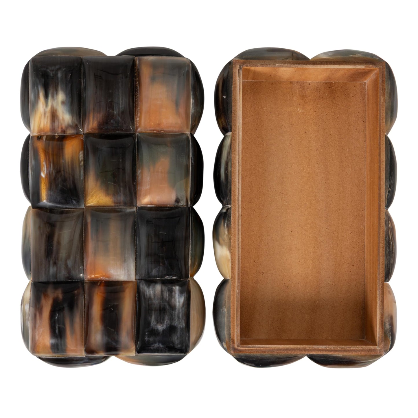 Creative Co-Op Decorative Horn Bubble Storage Box, Black and Brown