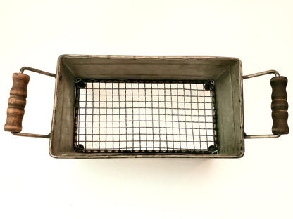 Galvanized Metal Rectangle Container, 11 inches x 4.5 inches x 4.5 inches