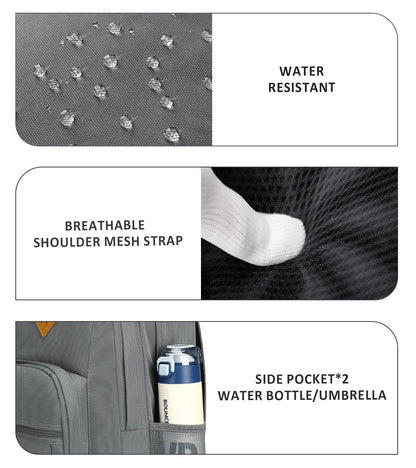 abshoo Classical Basic Womens Travel Backpack For College Men Water Resistant Bookbag (Grey)