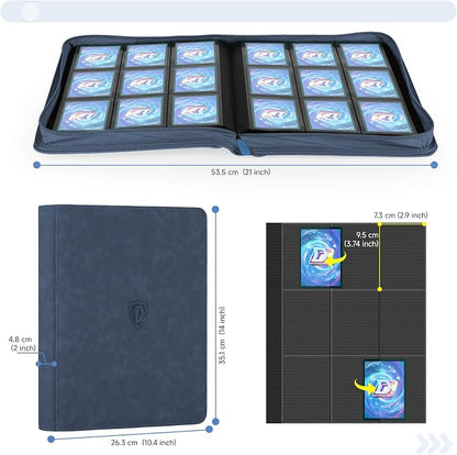 9 Pocket Card Binder,360 Pockets Trading Card Binder,Double Sided Pocket Collection Binder,Card Folder for MTG,TCG,Game Cards,Sport Cards,Navy Blue
