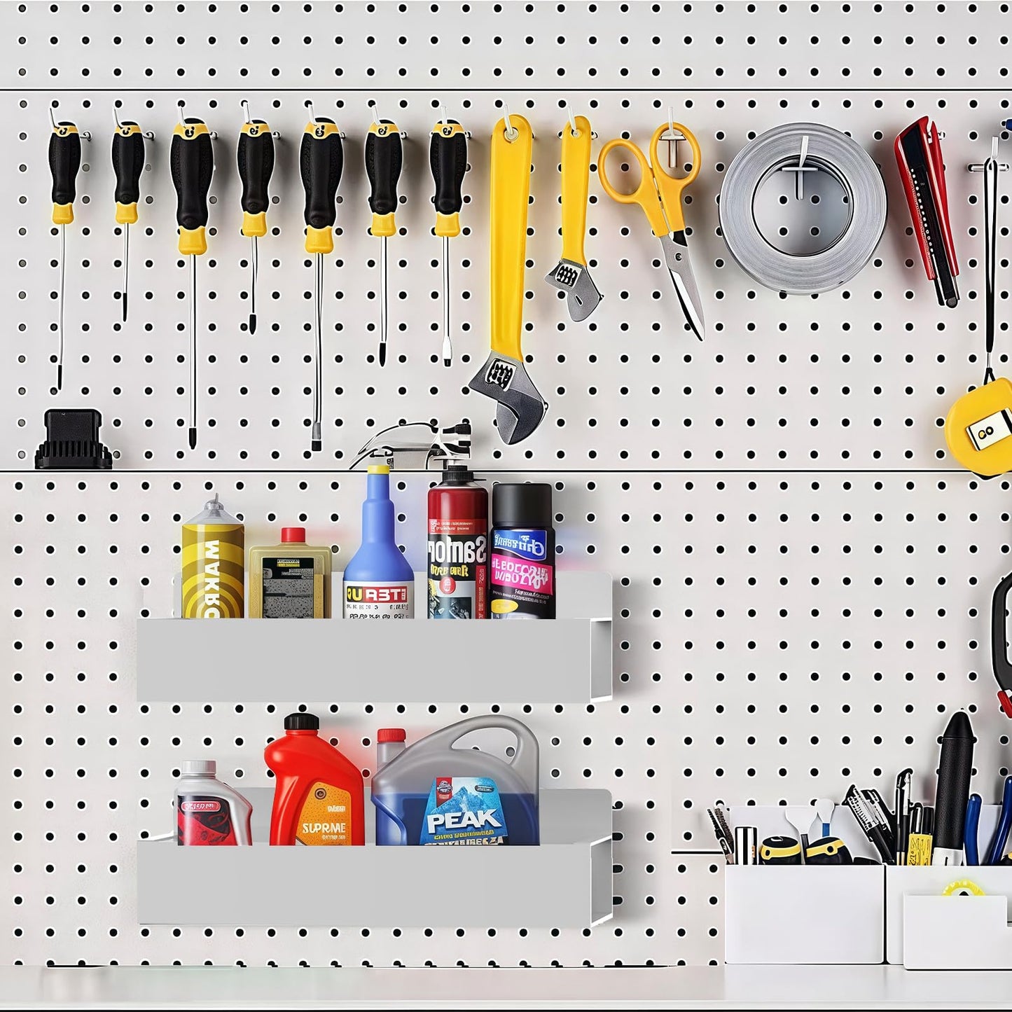 Magnetic Spice Rack Organizer for Fridge Seasoning Organizer for Kitchen storage with Screw Magnetic Shelf with Hook for Refrigerator and Oven (6pack)