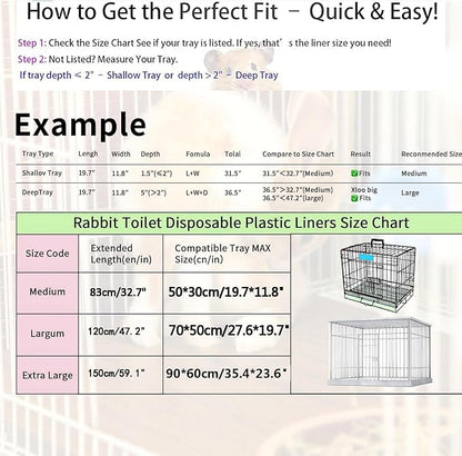 50 Pcs Disposable Cage Liners 35.4' X 23.6'' - Clear, Plastic Toilet Film for Bunny, Hamster, Totoro, Hedgehog, Guinea Pig & Small Animal Habitats