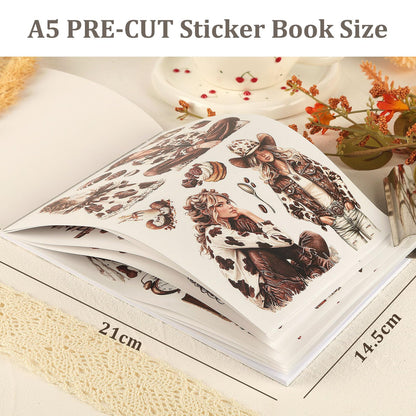 Snycler Chocolate Milk Coffee Theme Sticker Scrapbooking Supplies for Junk Journal, 20 Sheets PET Stickers - Vintage Journaling Stickers, Ephemera Sticker Book Pre Cut, Junk Journal Supplies, Planner