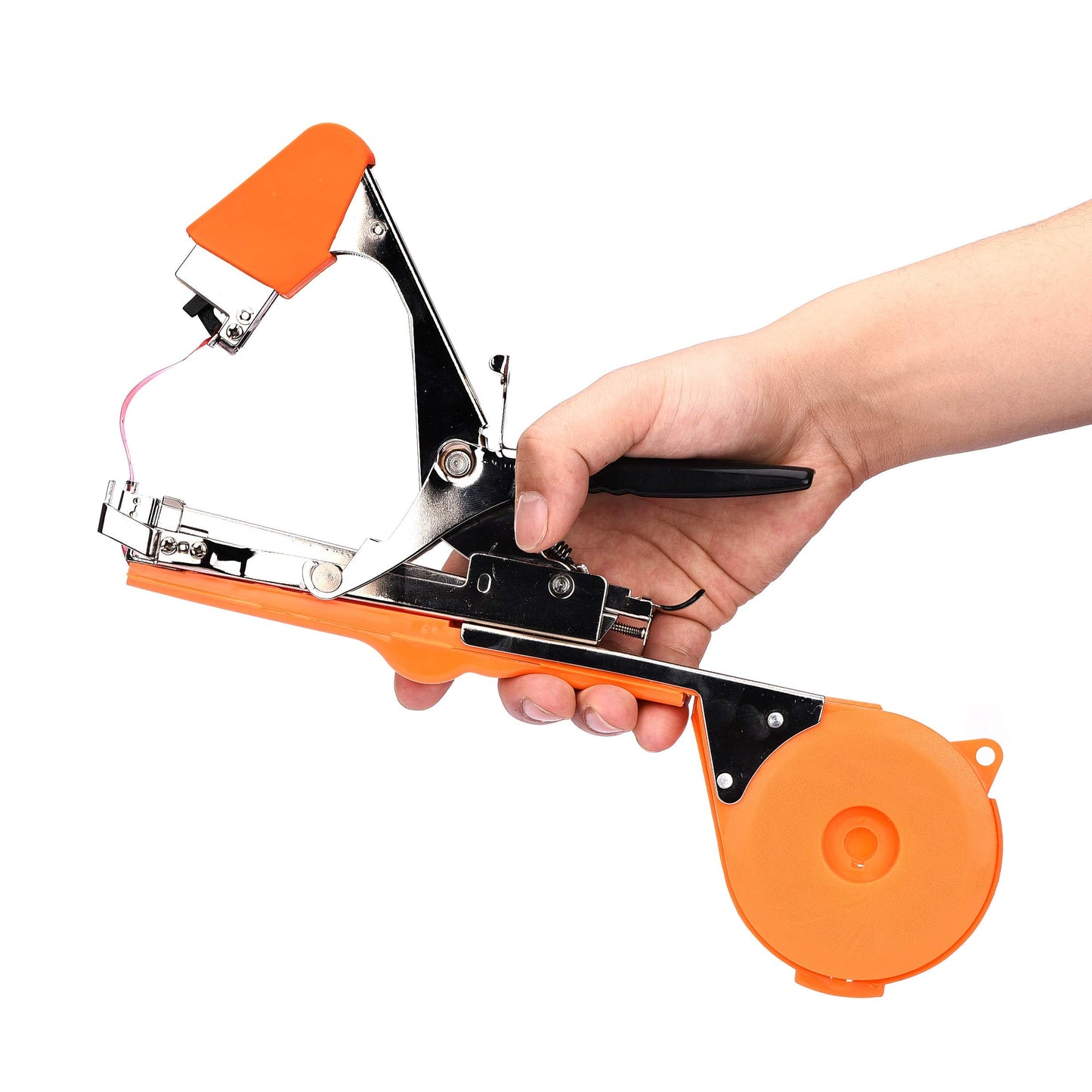 Yolando Plant Tying Machine Tape Tool for Tomatoes Peppers Grapes Cucumbers and Vining Vegetables Quickly and Easily Tie, Great for Gardeners Farmers, with Tapes, Spare Parts, Staples - Orange