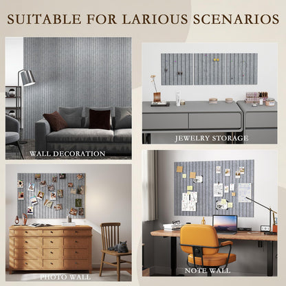JBER Large Felt Bulletin Board 36" x 24" - 6 Pack Felt Wall Tiles, Cork Board Alternative to Use in Office & Home Decor, Classroom Decor, Vision Board to Display Your Photos(Light Gray)