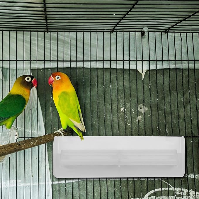 Automatic Bird Feeder 2pcs Hanging Parrot Food Tray Anti-Splash Bird Seed Container for Outdoor Garden