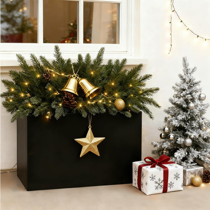 GZLVSOW Metal Outdoor Planter 36" L x 15" W x 24" H for Tall Planter Metal Rectangular Planter with Removable Insert Shelf for Outdoor, Indoor, Garden, Patio (Black, 36 * 15 * 24)