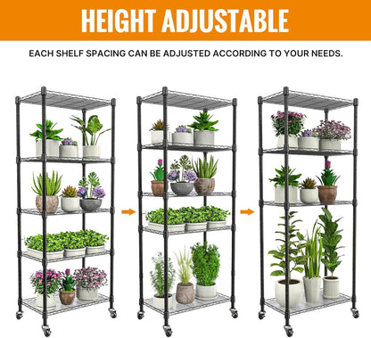 sagrynfp Small Greenhouse for Indoors, 5 Tier 23.1" L×13.2" W×61.2" H mini Greenhouse Outdoor, Indoor Adjustable Shelves