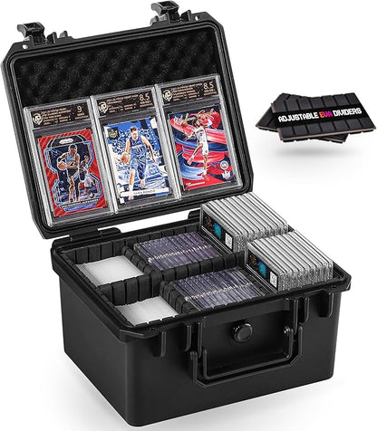Card Case Sports Graded Trading Card Storage Box for PSA BCW MTG Tmnt TCG Zion Magnetic Card, Waterproof Hard Carrying Case Card Protective Organizer for Rigid Card Sleeve Collector