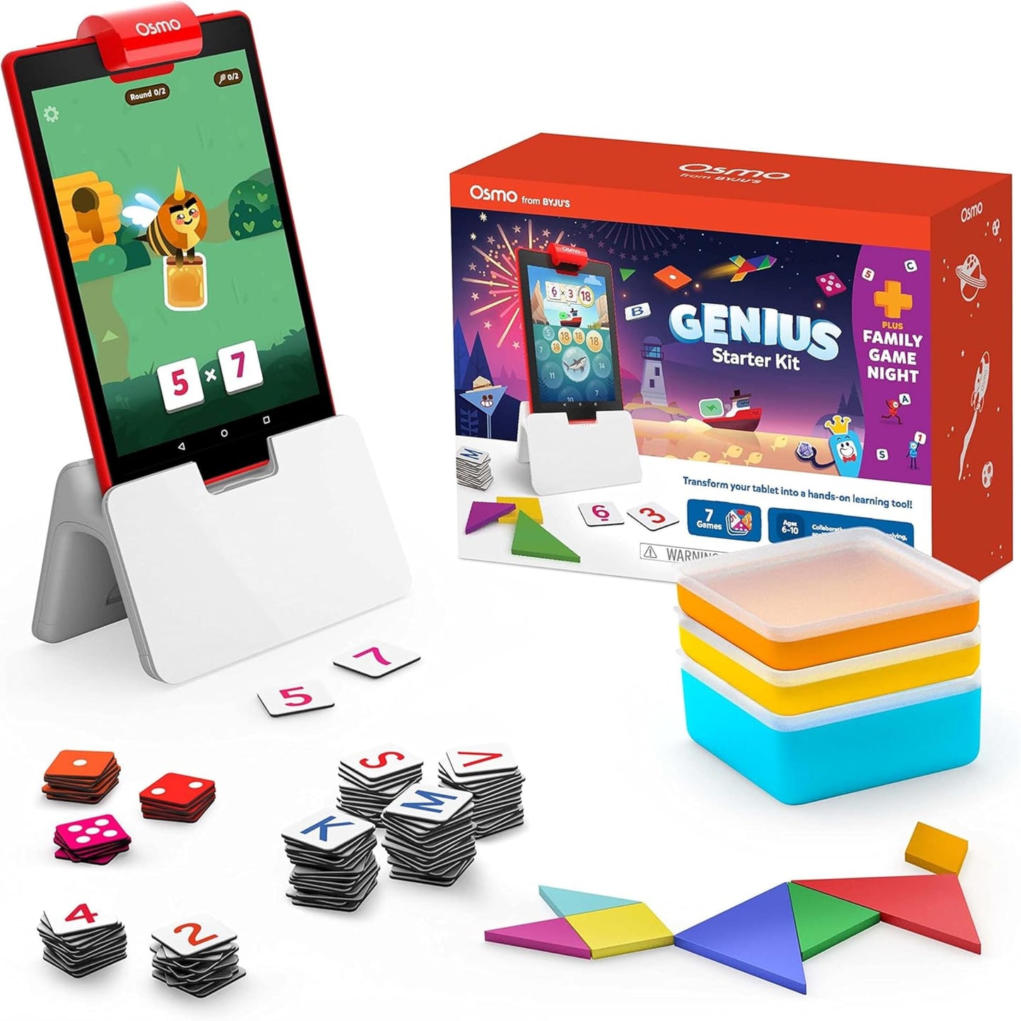 Osmo Genius Starter Kit for Kids Ages 6–10 | 7 Educational Learning Games | Fire Tablet Compatible | Latest Version | Educational STEM Learning System | Base Included