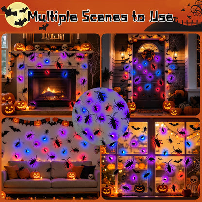 DR.DUDU 36 Pack Halloween Wall Decor 3D Cockroach Window Stickers