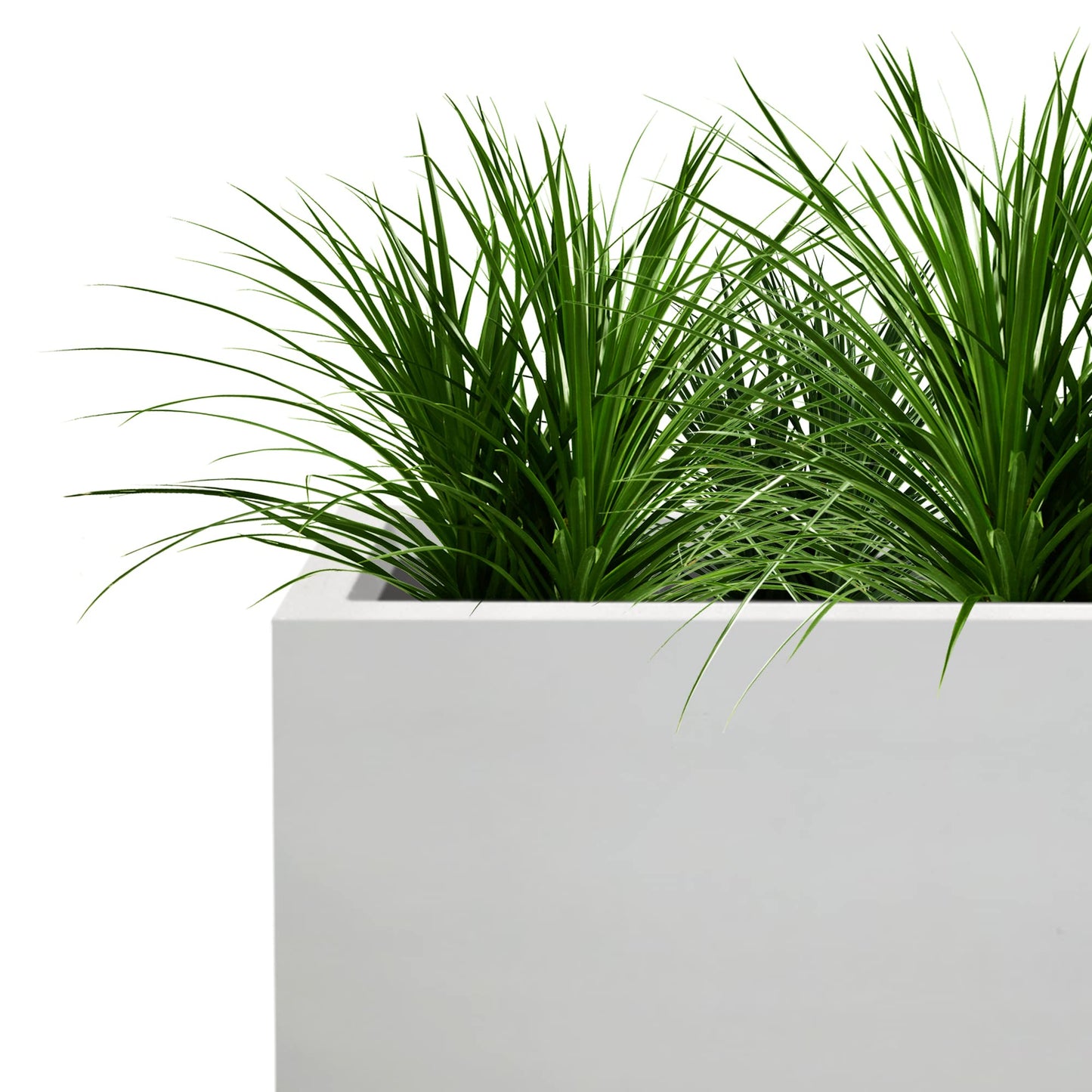 Kante 23.6" L Rectangular Concrete Planters, Outdoor Indoor Modern Plant Pot with Drainage Hole and Rubber Plug for Garden, Patio, Pure White Finish