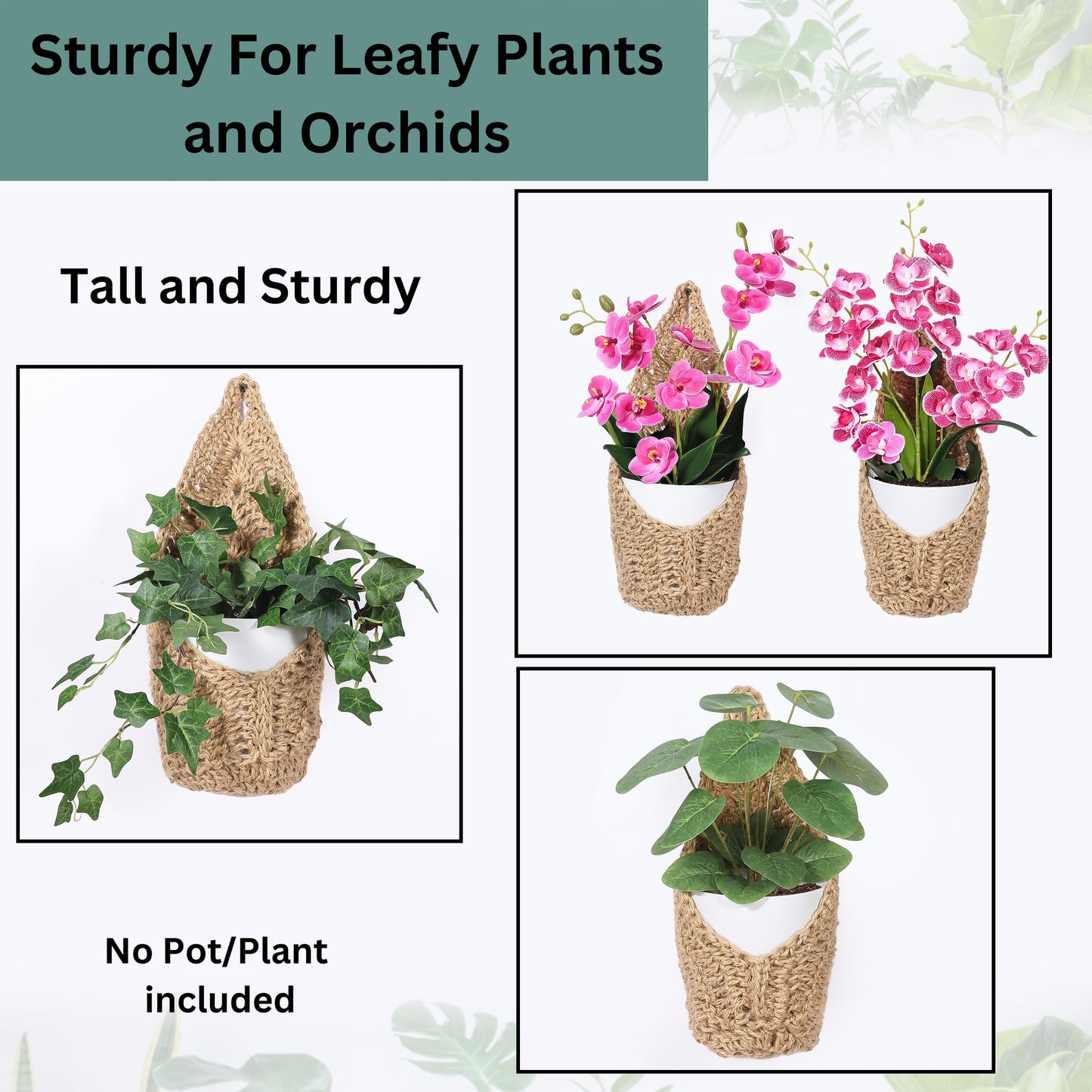 Shineloha 2 Pack 4-inch Hanging Planters for Indoor Plants, Macrame Wall Plant Hanger | Wall Plant Holder, Wall Planters for Indoor Plants (2 Pack, up to 4 inch Pot)