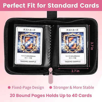 Mini Trading Card Binder Album, 1 Pocket Card Binder with 20 Double-Sided Pages 40 Pockets, Side Loading Small Card Binder for Trading Cards, Single Card Holder Book for Collectors and Kids
