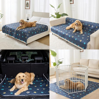 Aitmexcn Washable Dog Pee Pad, 2PCS 100% Waterproof Whelping Training Mat for Puppy/Senior, Fast Drying Reusable Pads for Indoor, Outdoor and Car Travel - 36'' x 48''